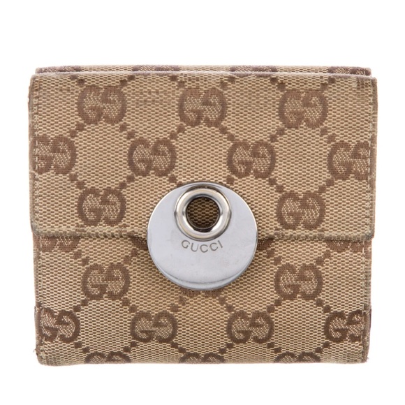 Gucci Accessories - Gucci Brown Monogram Compact Wallet